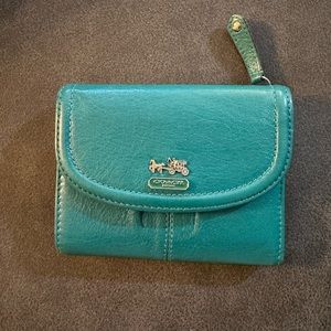 Coach green leather wallet